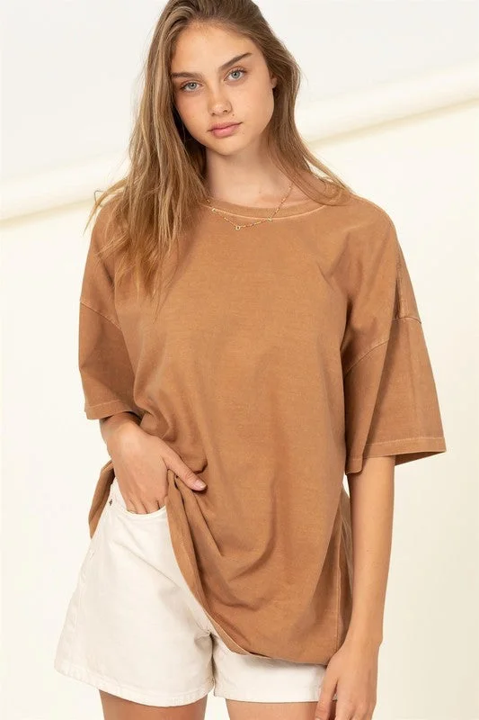 Cool and Chill Oversized T-Shirt Front Pockets Side Pockets Patch Pockets