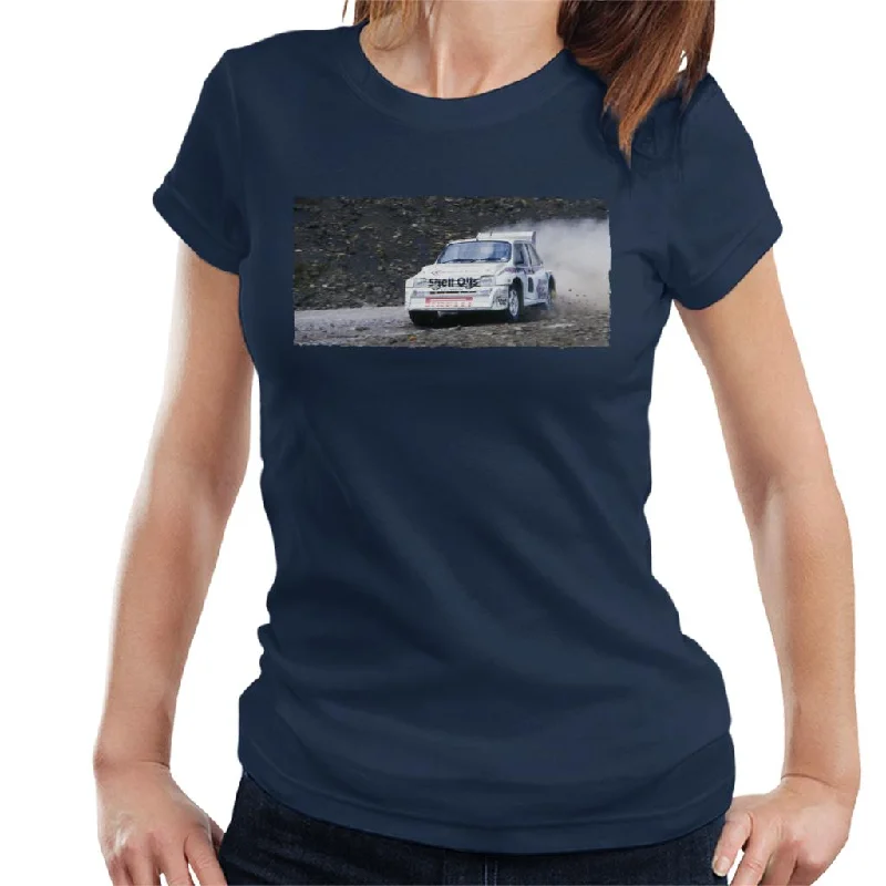 MG Metro 6R4 Drifting British Motor Heritage Women's T-Shirt Seamless Knitted Crochet MG Metro 6R4 Drifting British Motor Heritage Women's T-Shirt Seamless Knitted Crochet