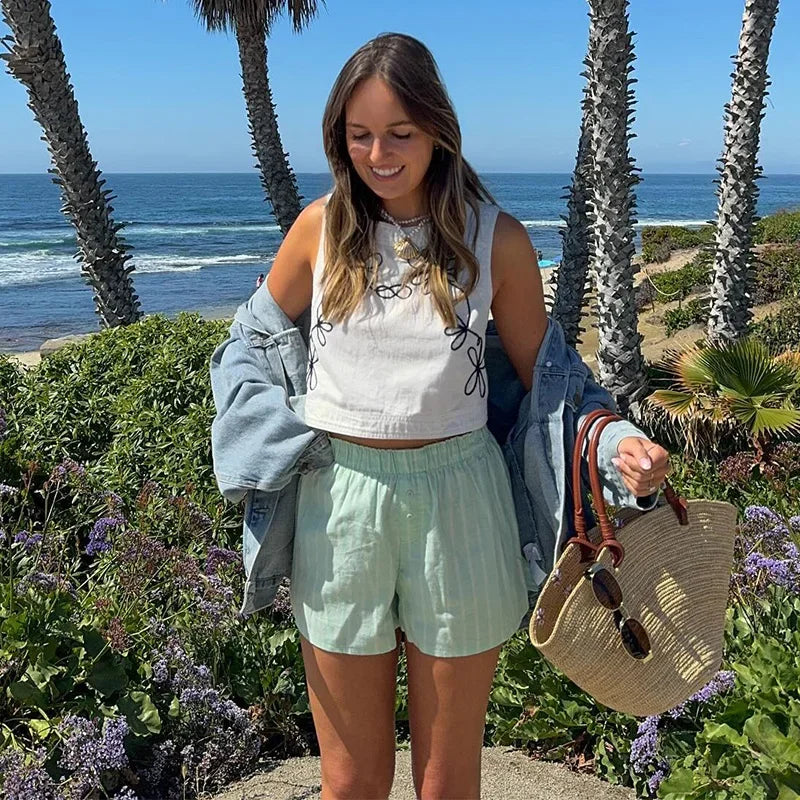 green shorts