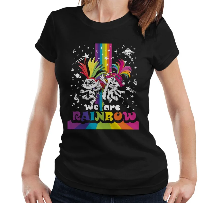 Trolls We Are Rainbow Women's T-Shirt Knit Fabric Woven Fabric Fleece Fabric