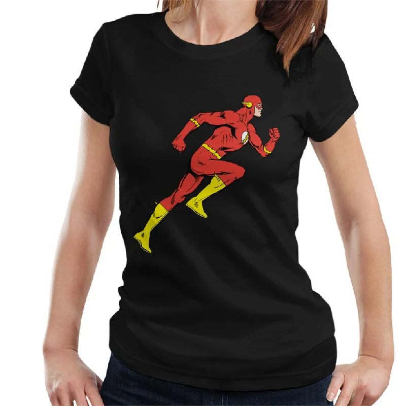 The Flash Comic Running Women's T-Shirt Real Fur Shearling Chenille