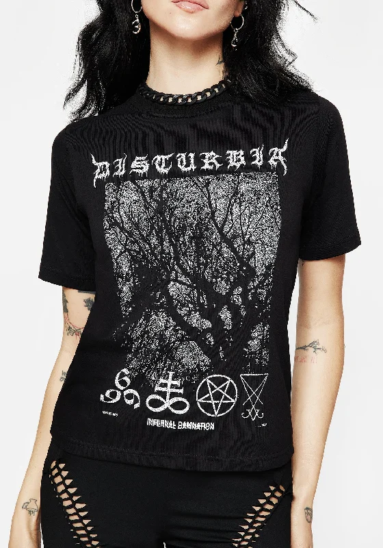 Infernal Graphic Print T-Shirt Graphic T-Shirt Round Neck Polyester
