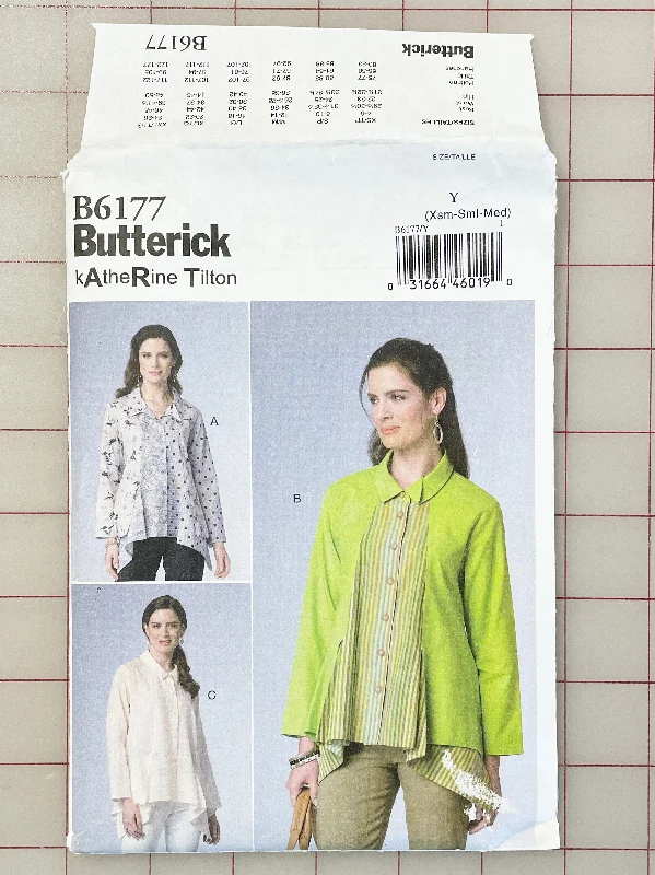 SALE 2015 Butterick 6177 Pattern - Shirt FACTORY FOLDED Fleece Nylon Spandex
