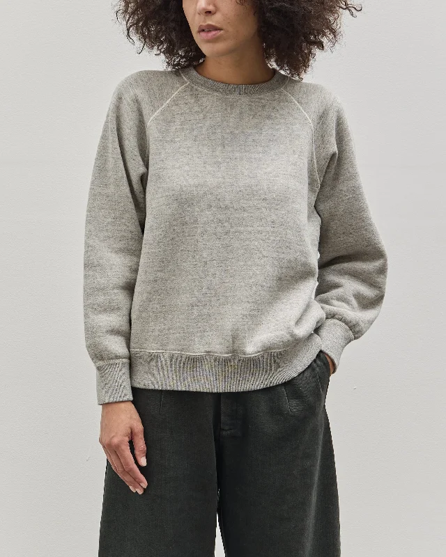 orSlow Crewneck Sweat Shirt, Heather Grey Print Jacquard Patchwork
