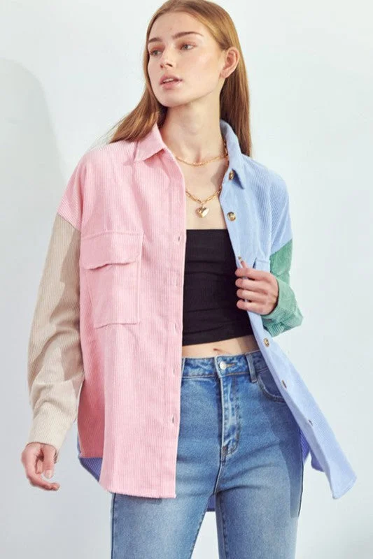 COLOR BLOCK SHIRTS Solid Print Embellished