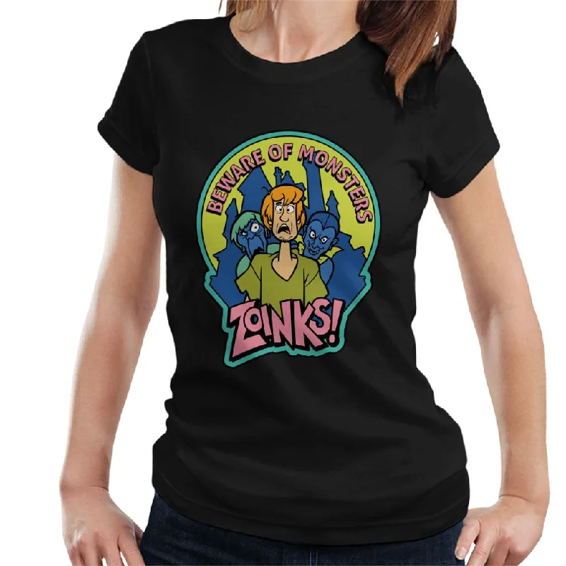 Scooby Doo Halloween Beware Of Monsters Zoinks Women's T-Shirt Fitted T-Shirt Seamless Stretchy