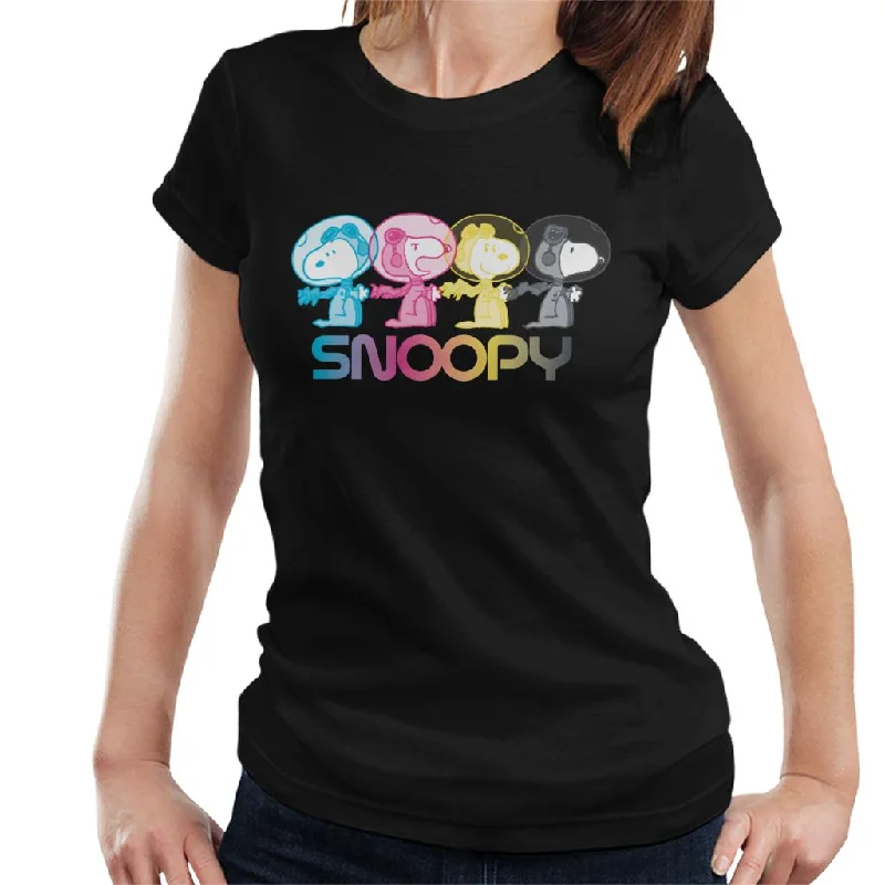 Peanuts Snoopy Space Emotions Women's T-Shirt Anti-Shrink Durable Soft