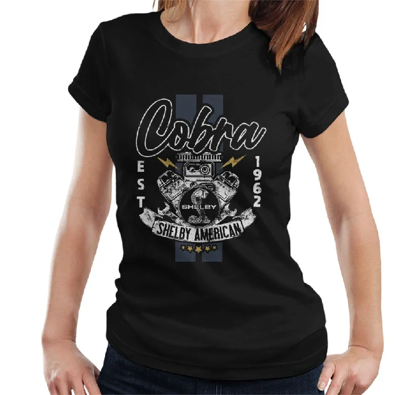 Shelby American Cobra Women's T-Shirt Spandex Blend Rayon Blend Denim Blend