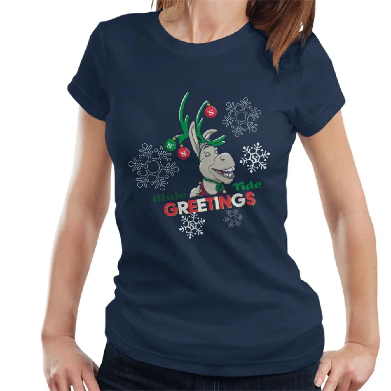 Shrek Christmas Donkey Mule Tide Greetings Women's T-Shirt Anti-Shrink Durable Soft