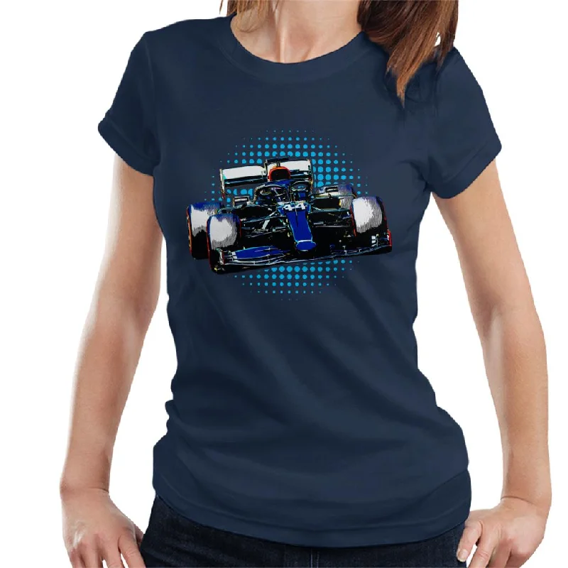 Motorsport Images Lewis Hamilton F1 W11 EQ Women's T-Shirt Embroidered Appliqued Beaded