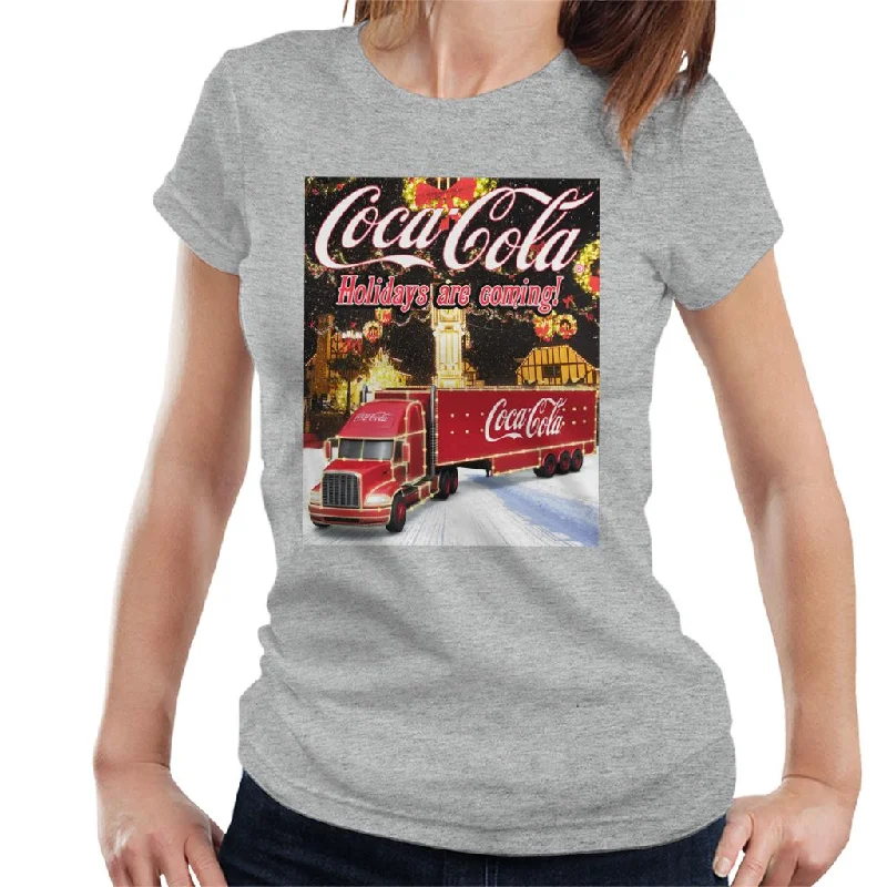 Coca Cola Truck Christmas Market Women's T-Shirt Fleece Nylon Spandex