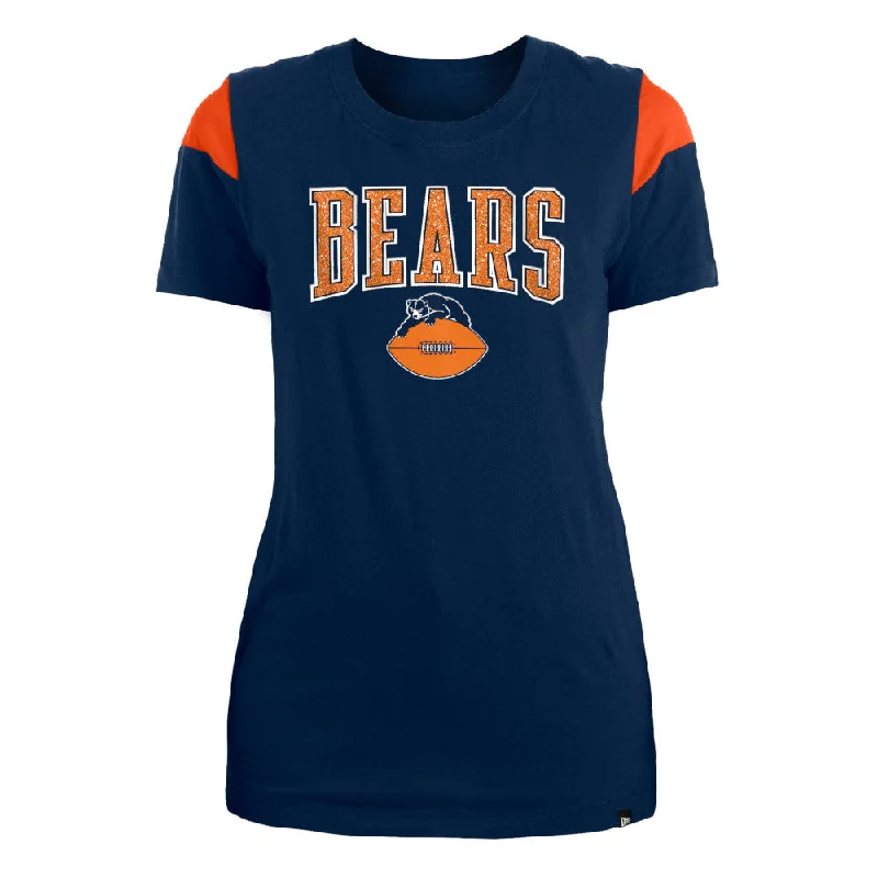 Chicago Bears Woman's Scoop 1946 Bear T-Shirt Real Fur Shearling Chenille