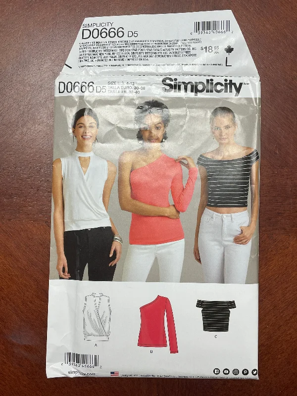 2017 Simplicity 0666 Pattern - Knit Shirts FACTORY FOLDED Elasticated Padded Insulated