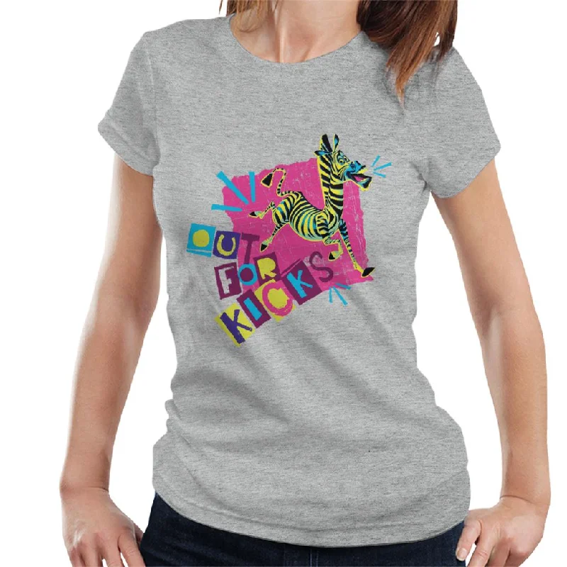 Madagascar Marty Out For Kicks Women's T-Shirt Houndstooth Herringbone Solid