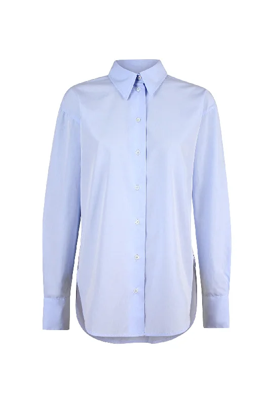 Vega Shirt Sky Blue Print Jacquard Patchwork