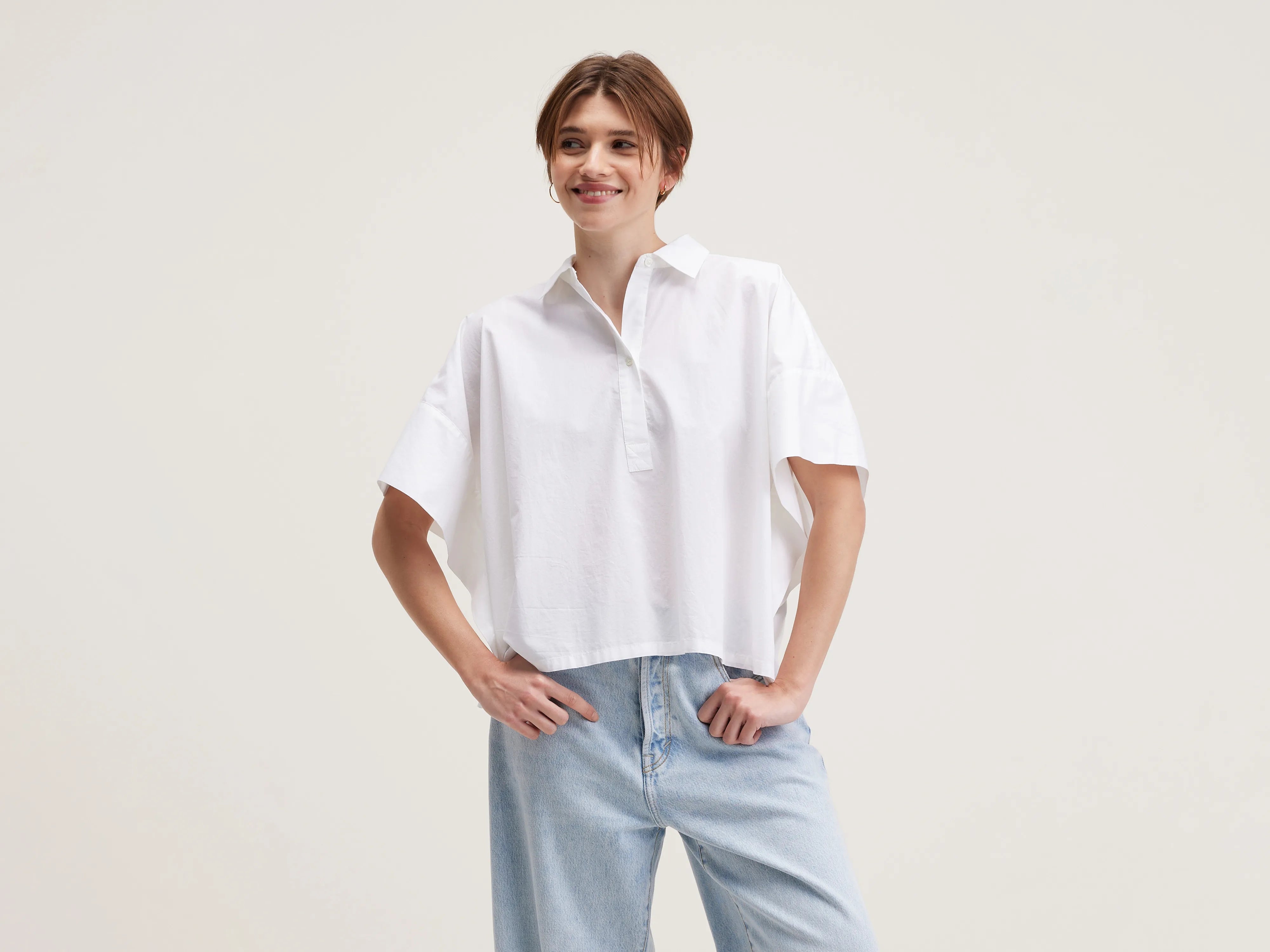 Cairn sleeveless shirt (242 / W / WHITE) Mesh Fabric Canvas Fabric Denim Fabric
