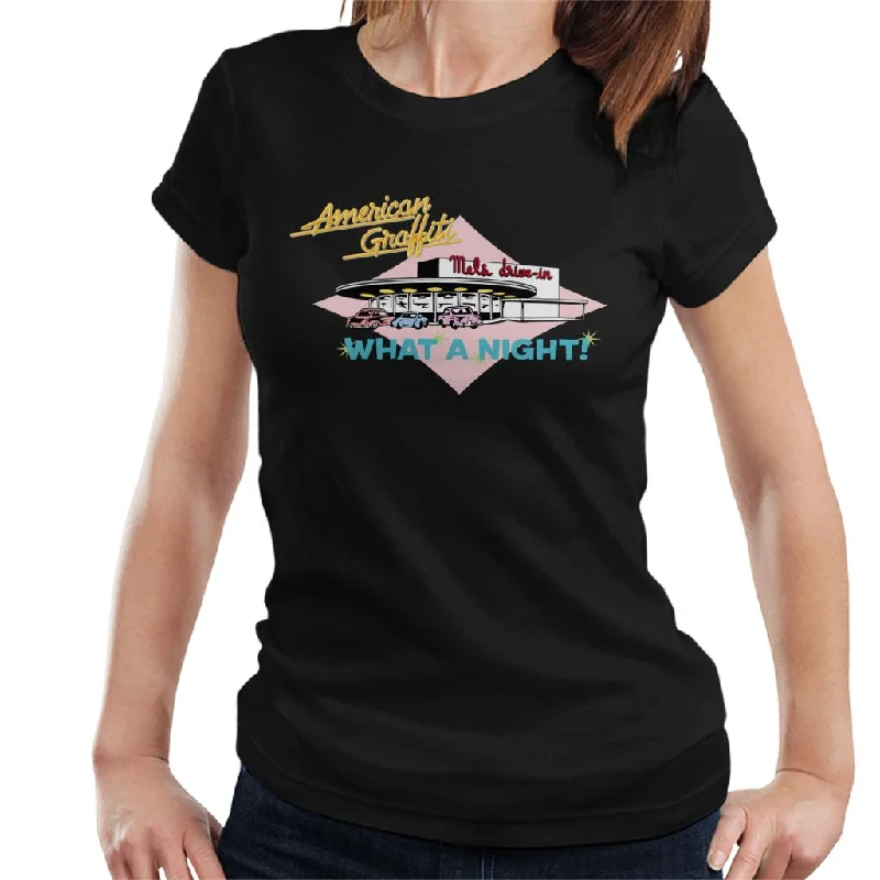 American Graffiti What A Night Women's T-Shirt Striped Floral Plaid