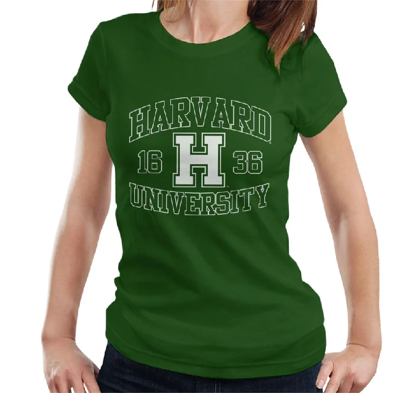 Harvard University 1636 Sports Text Logo Women's T-Shirt Lace Blend Ribbed Blend Corduroy Blend Harvard University 1636 Sports Text Logo Women's T-Shirt Lace Blend Ribbed Blend Corduroy Blend
