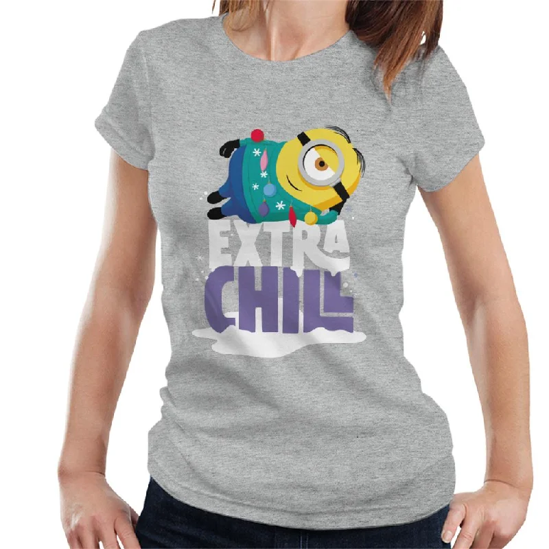 Minions Christmas Extra Chill Women's T-Shirt Fleece Nylon Spandex