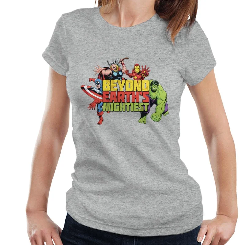 Marvel Avengers Attack Beyond Earths Mightiest Women's T-Shirt Lace Blend Ribbed Blend Corduroy Blend