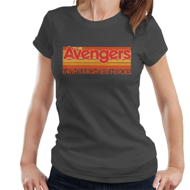 Marvel Retro Distressed The Avengers Mightiest Heroes Women's T-Shirt Wool Fabric Cashmere Fabric Tweed Fabric