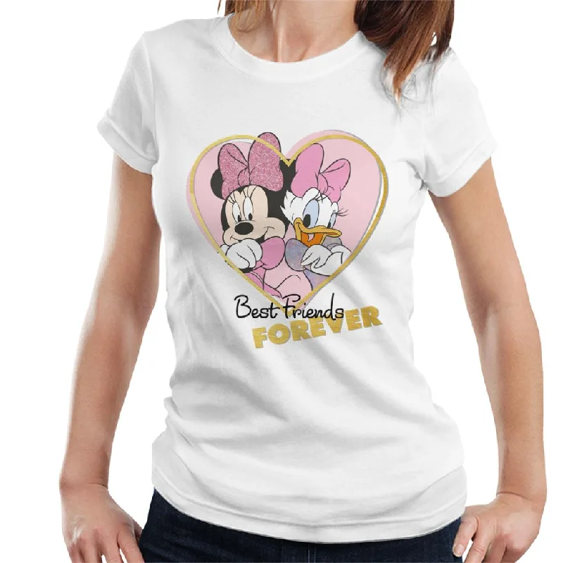 Disney Minnie Mouse And Daisy Duck Best Friends Forever Women's T-Shirt Boxy Fit Fitted Loose