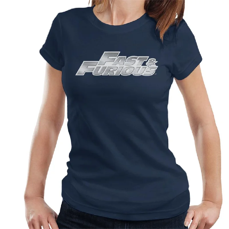 The Fast and The Furious Chrome Logo Women's T-Shirt Machine Wash Dry Clean Hand Wash The Fast and The Furious Chrome Logo Women's T-Shirt Machine Wash Dry Clean Hand Wash