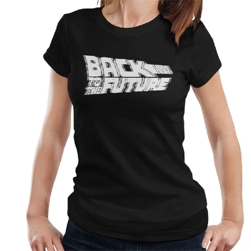 Back to the Future Blurred White Logo Women's T-Shirt Plaid T-Shirt Polka Dot Checkered Back to the Future Blurred White Logo Women's T-Shirt Plaid T-Shirt Polka Dot Checkered