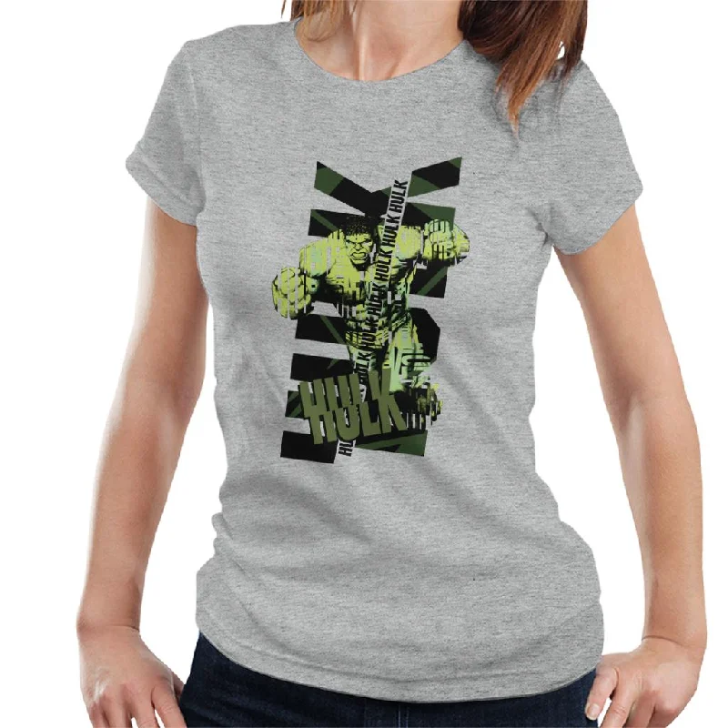 Marvel The Incredible Hulk Text Art Women's T-Shirt Polka Dot Checkered Tartan