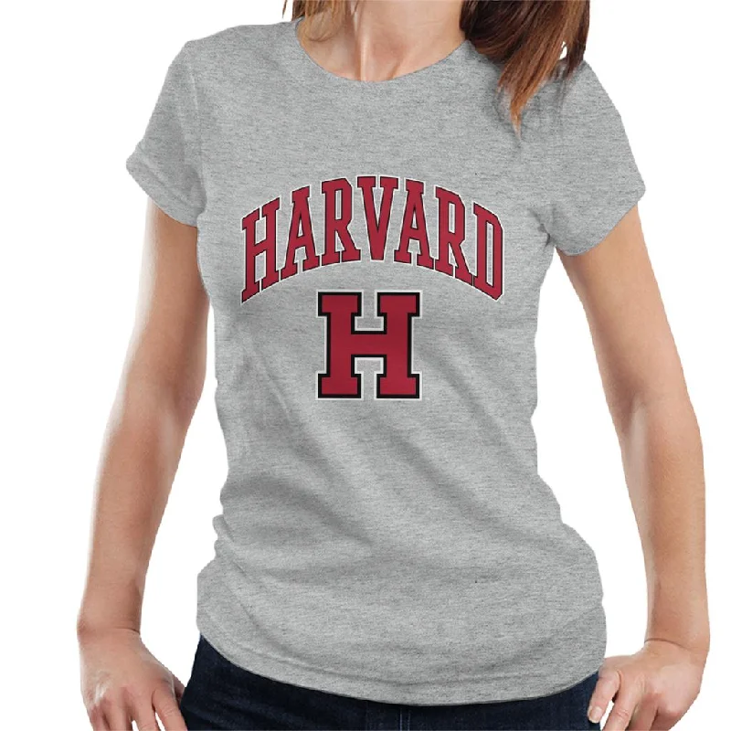 Harvard University Varsity Sports Logo Women's T-Shirt Mesh Blend Leather Blend Suede Blend Harvard University Varsity Sports Logo Women's T-Shirt Mesh Blend Leather Blend Suede Blend