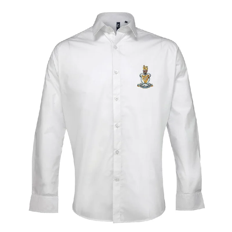 Queen's Royal Hussars Embroidered Long Sleeve Oxford Shirt Faux Fur Fabric Real Fur Fabric Shearling Fabric Queen's Royal Hussars Embroidered Long Sleeve Oxford Shirt Faux Fur Fabric Real Fur Fabric Shearling Fabric