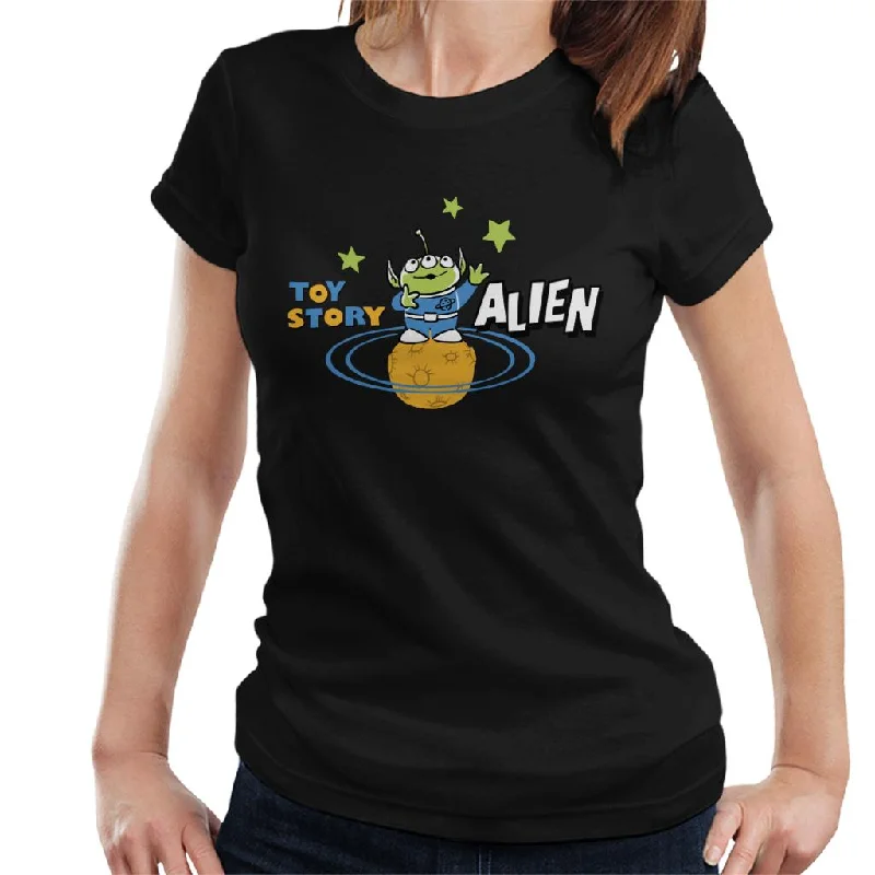 Disney Toy Story Pizza Planet Alien Women's T-Shirt Collared Crew Neck Turtle Neck