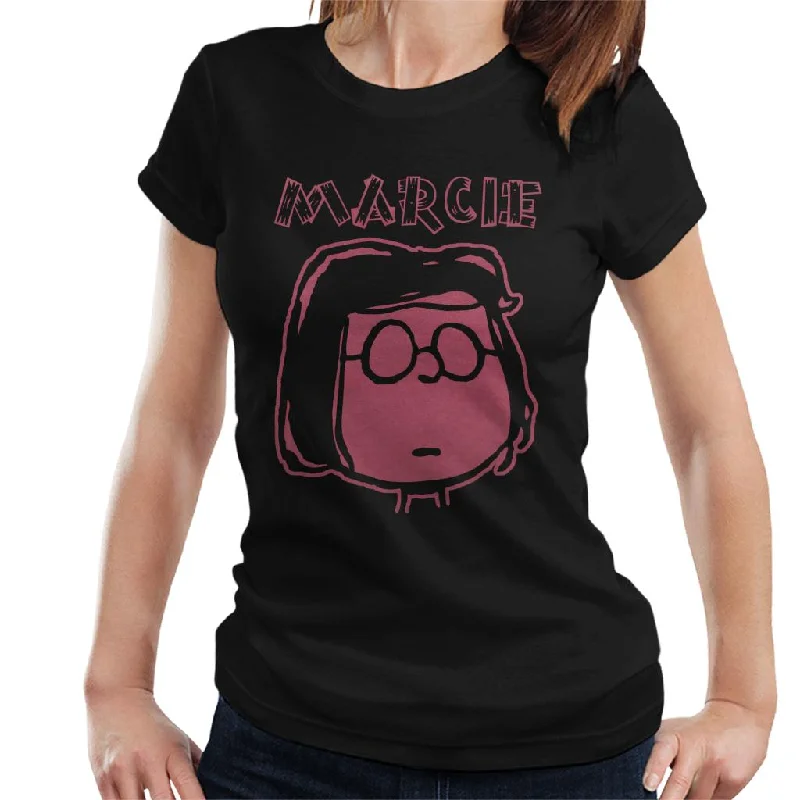 Peanuts I Am Marcie Flock Women's T-Shirt Lace Blend Ribbed Blend Corduroy Blend