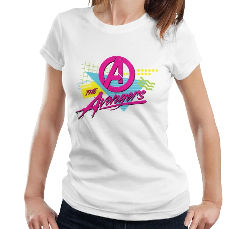Marvel The Avengers Retro Distressed 80s Style Women's T-Shirt Chenille Blend Fleece Blend Nylon Blend