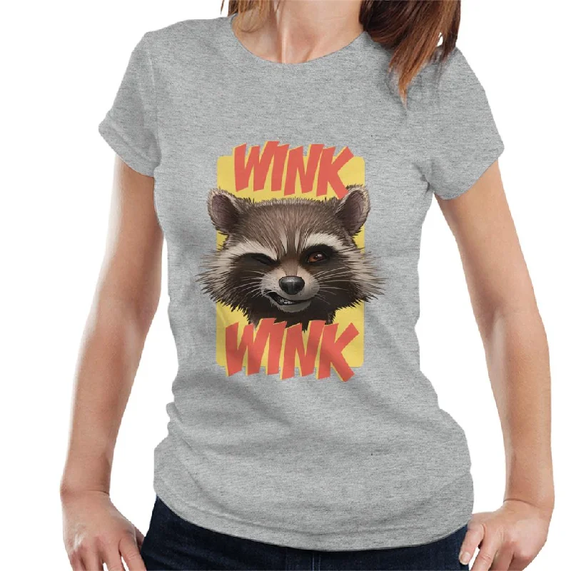 Marvel Guardians Of The Galaxy Rocket Wink Wink Women's T-Shirt Rayon Fabric Velvet Fabric Corduroy Fabric