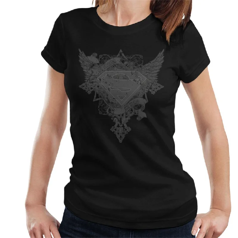 Superman Fathers Day My Hero Women's T-Shirt Graphic T-Shirt Round Neck Polyester