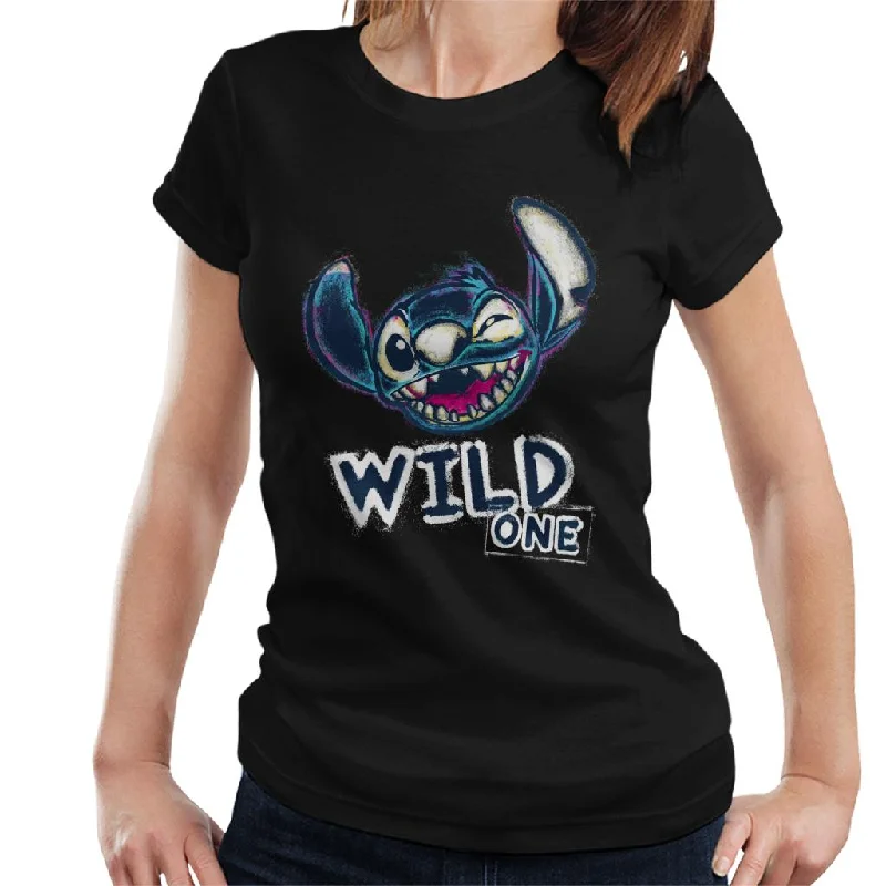 Disney Lilo And Stitch Experiment 626 Wild One Women's T-Shirt Houndstooth Herringbone Solid