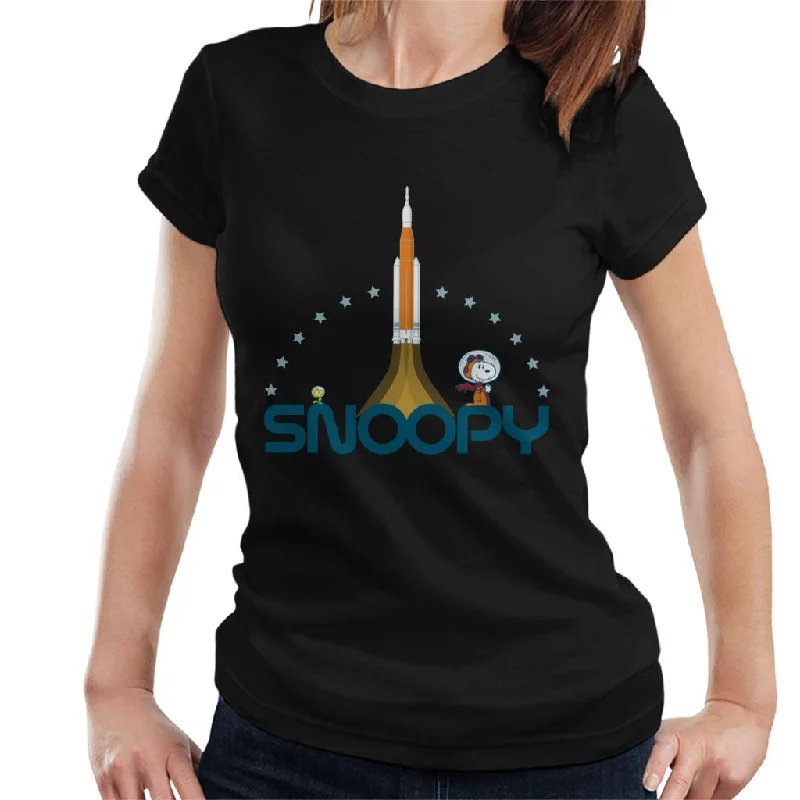 Peanuts Snoopy Woodstock Star Rocket Women's T-Shirt Iron Safe Non-Iron Wrinkle Free