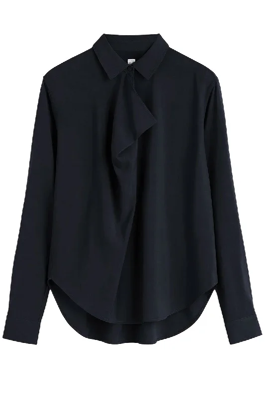 Drape-Front Shirt Chenille Blend Fleece Blend Nylon Blend