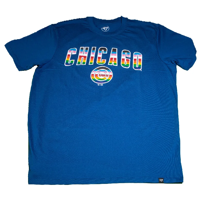 Chicago Cubs Royal Super Rival 47' Pride T-Shirt Fleece Fabric Down Fabric Feather Fabric