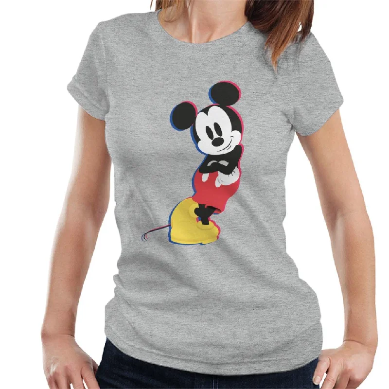 Disney Mickey Mouse Lean Women's T-Shirt Silk Blend Satin Velvet
