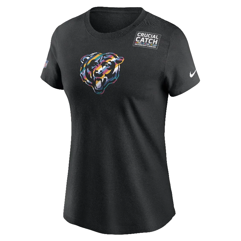 Chicago Bears Women's Black Crucial Catch T-Shirt Anti-Shrink Durable Soft