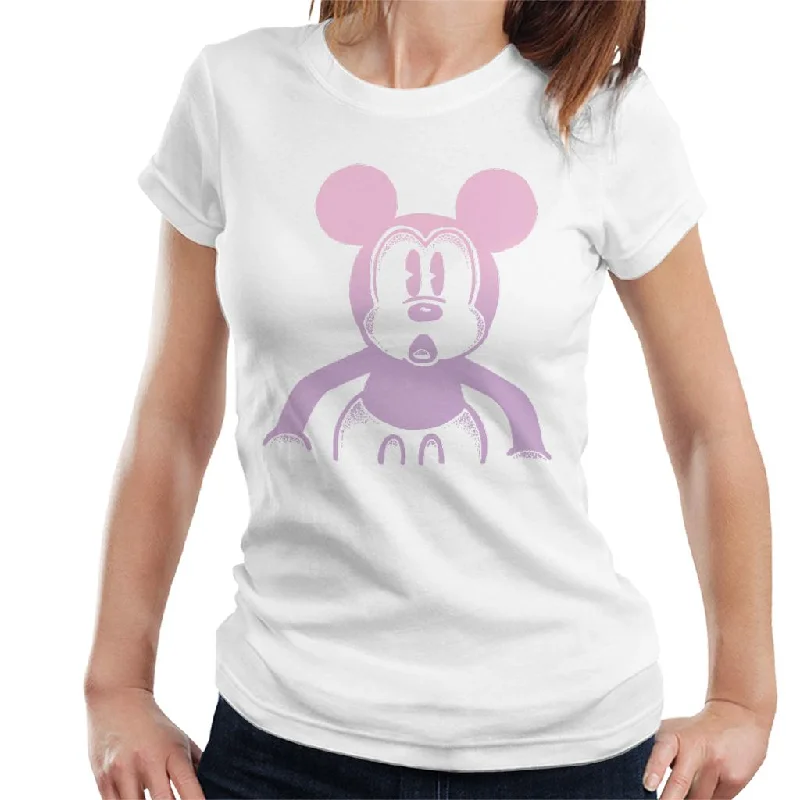 Disney Mickey Mouse Retro Silhouette Women's T-Shirt Fleece Nylon Spandex