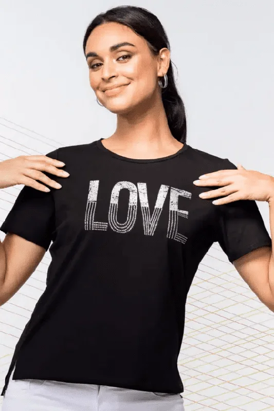 Elena Wang Love T-Shirt Cashmere Blend Cotton Blend Poly Blend