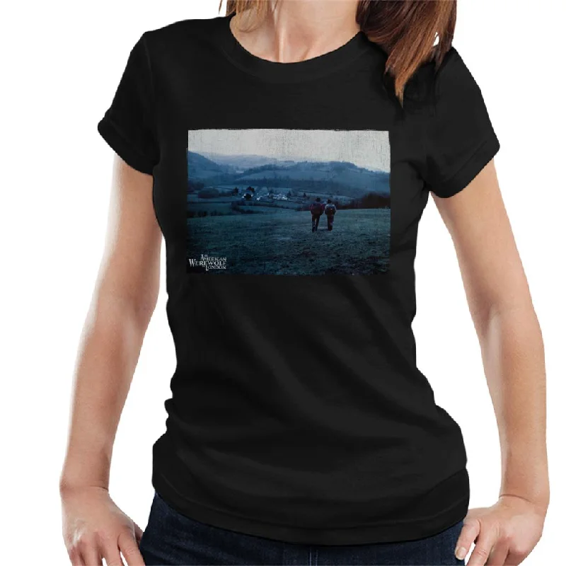 An American Werewolf In London David And Jack Walking Women's T-Shirt Houndstooth Herringbone Solid