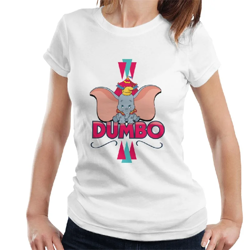 Disney Dumbo Ears Circus Art Women's T-Shirt Asymmetrical Pockets Print