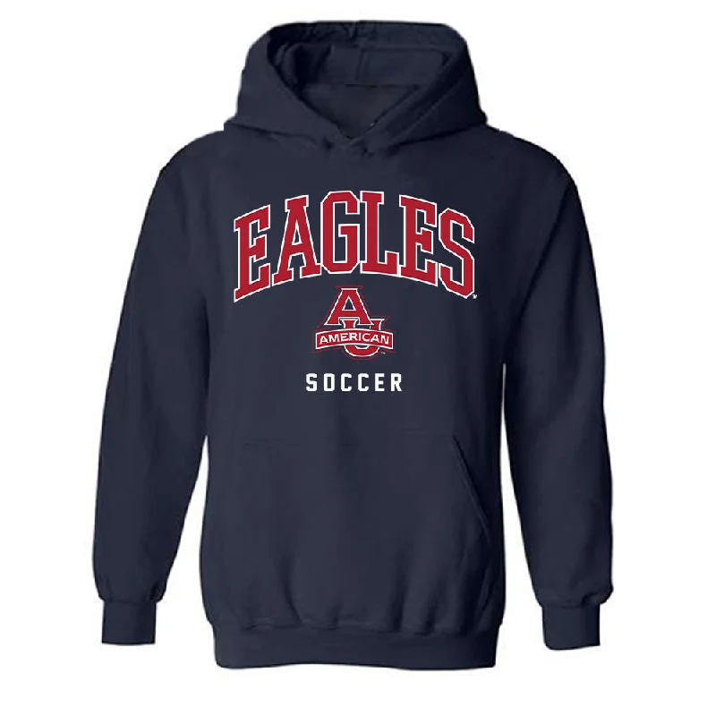 American - NCAA Women's Soccer : Lily Houngmany - Hooded Sweatshirt Hoodie with Hem Fringe Bohemian Relaxed