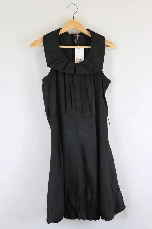 Charlotte Russo Black Dress S Boatneck Modish Everyday