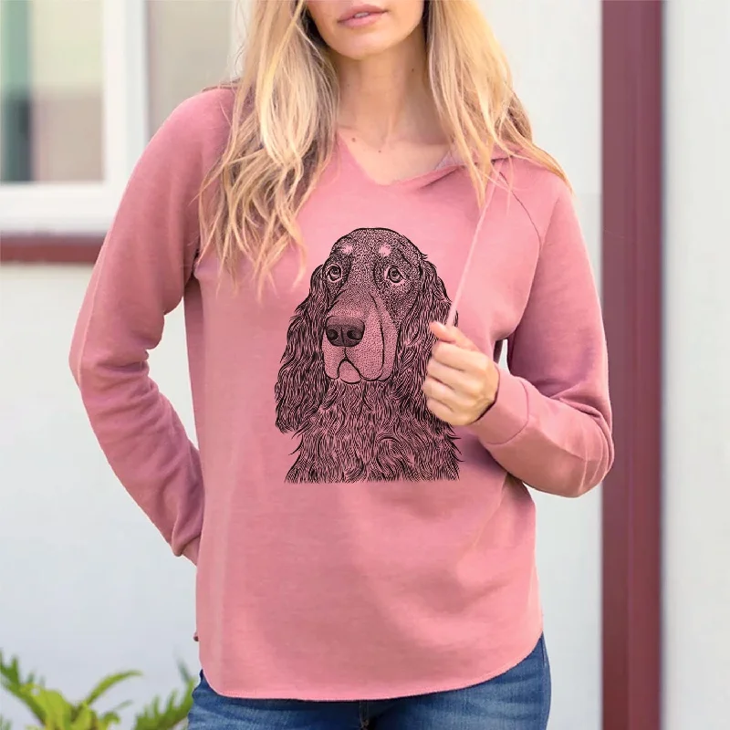 Stormy the Gordon Setter - Cali Wave Hooded Sweatshirt Hoodie with High Neck Warm Protective