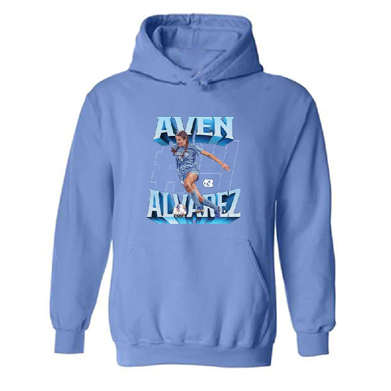 UNC - NCAA Women's Soccer : Aven Alvarez - Hooded Sweatshirt Hoodie with Button Placket Classic Preppy